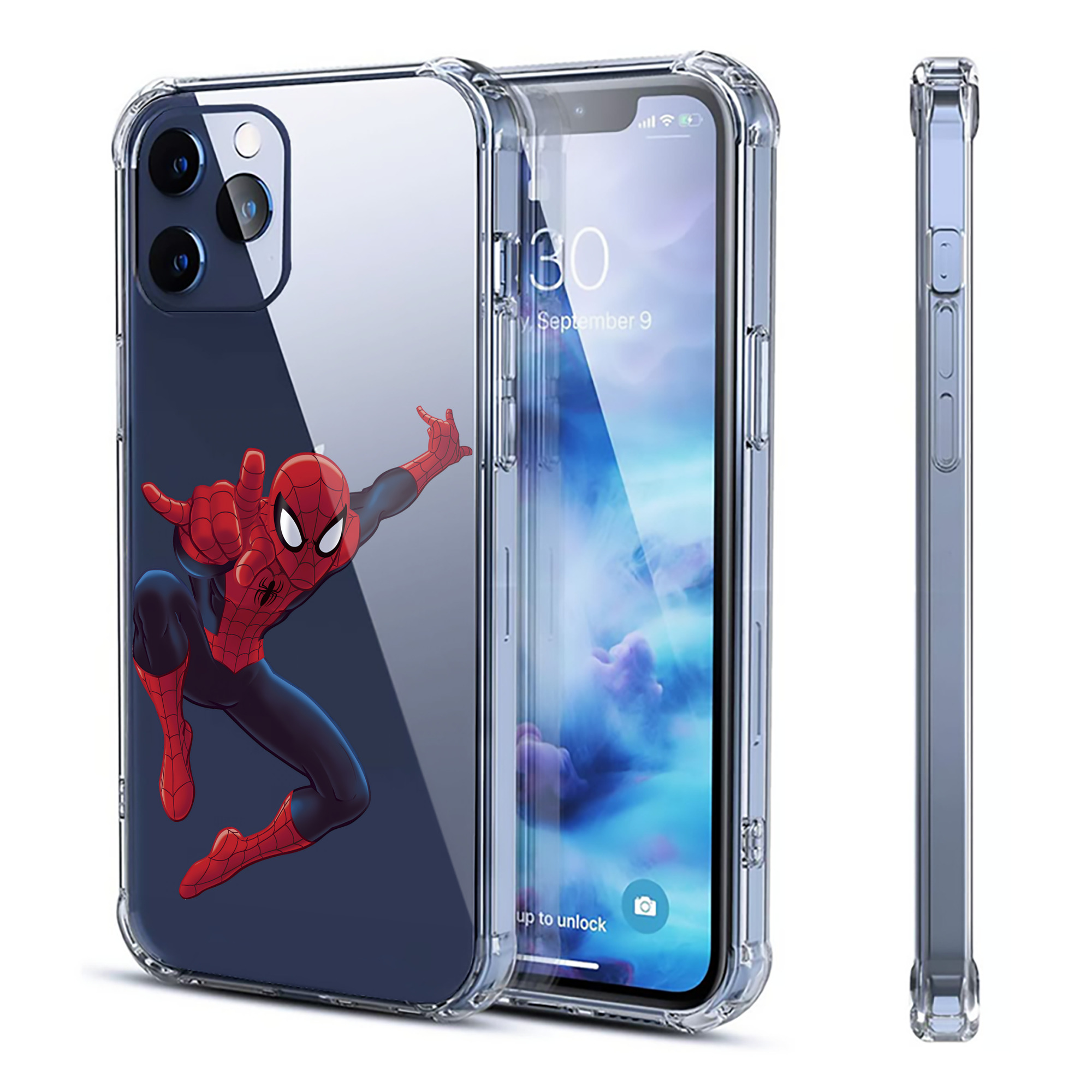 （画像用） Spider Man スパイダーマン 【iPhone 12シリーズ対応】透明スマホケース（クリアソフトケース）